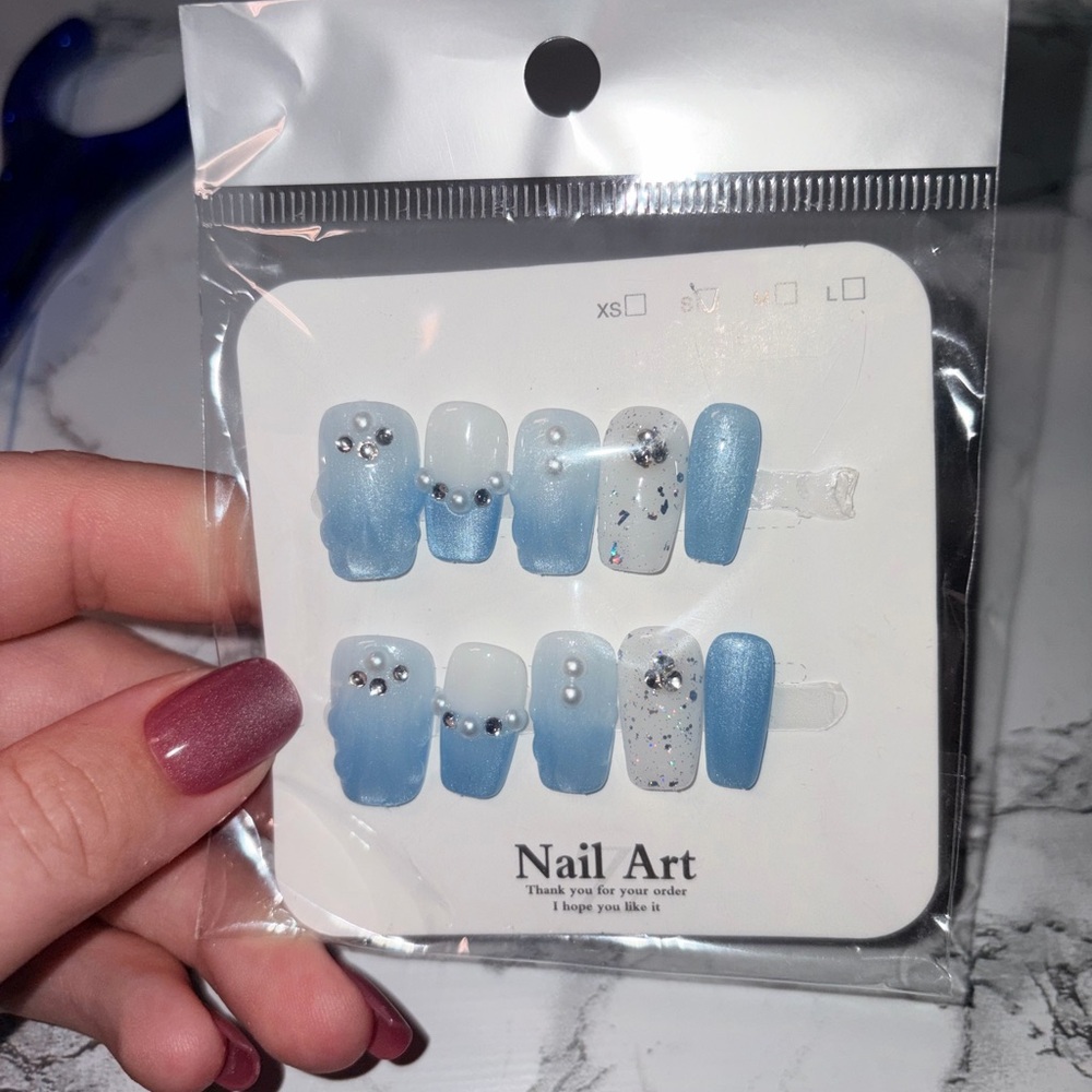 Blue and White Nail Art Set
